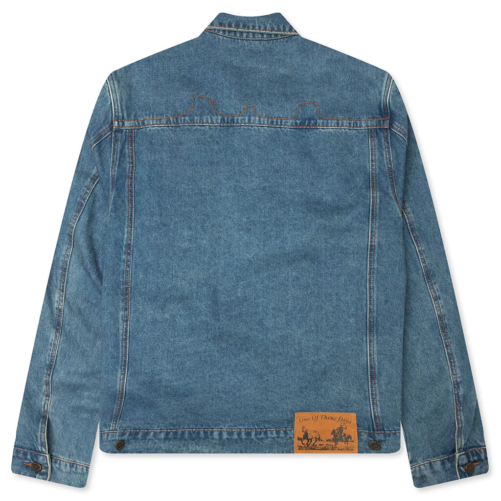 Denim Trucker Jacket - Washed Indigo - Image 2