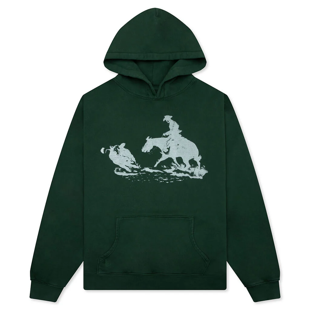 Driftin’ Back Hooded Sweatshirt - Hard Washed Forest Green