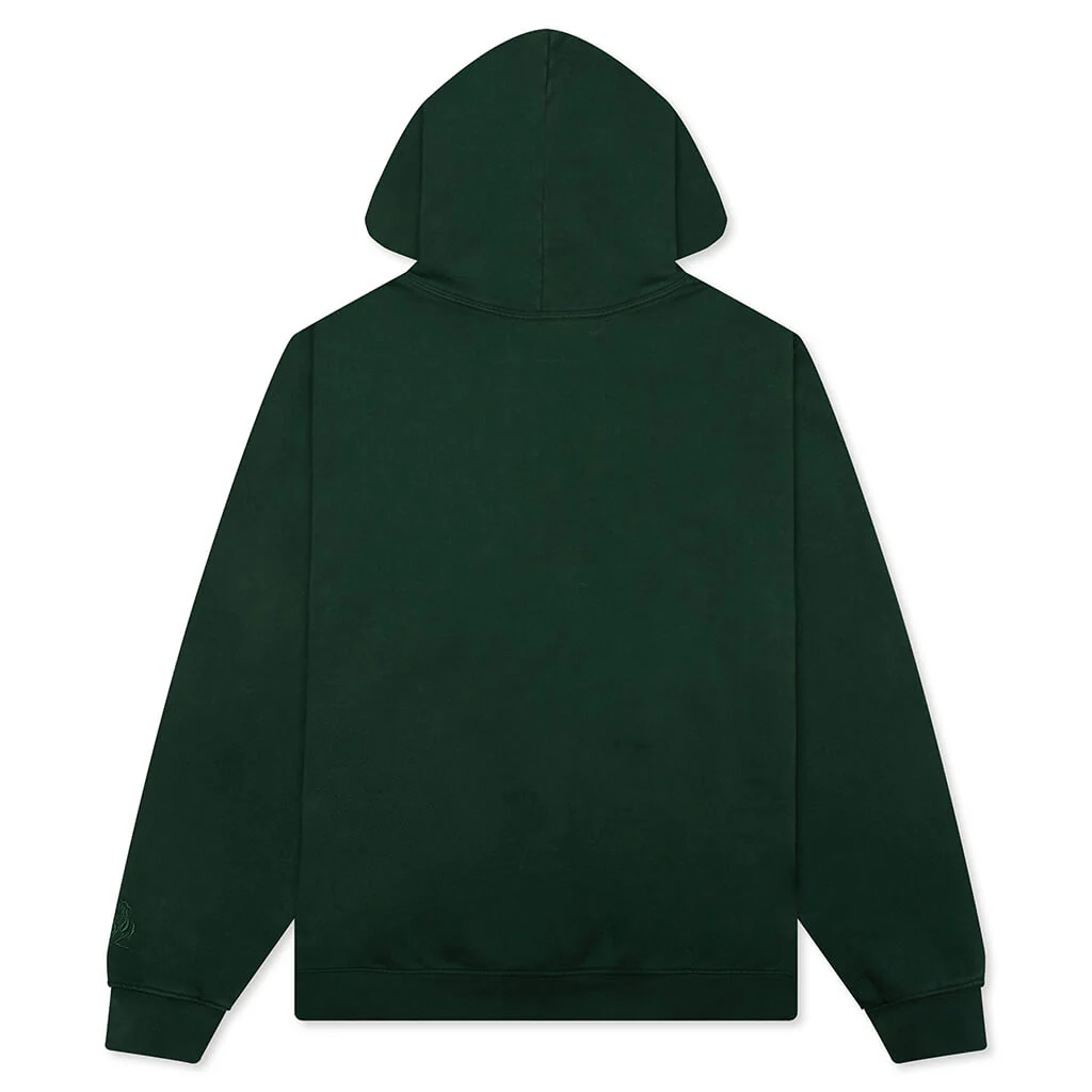 Driftin’ Back Hooded Sweatshirt - Hard Washed Forest Green - Image 2
