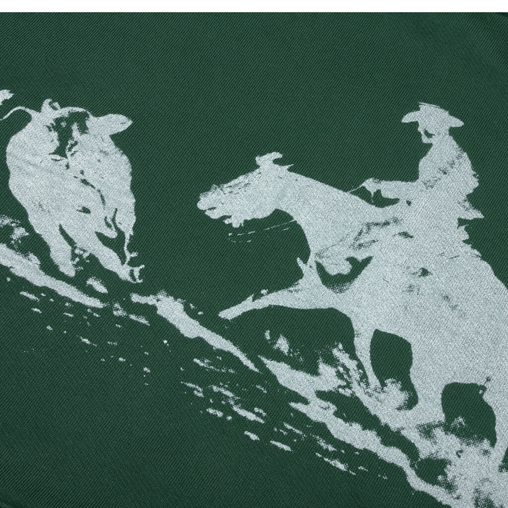 Driftin’ Back Hooded Sweatshirt - Hard Washed Forest Green - Image 3