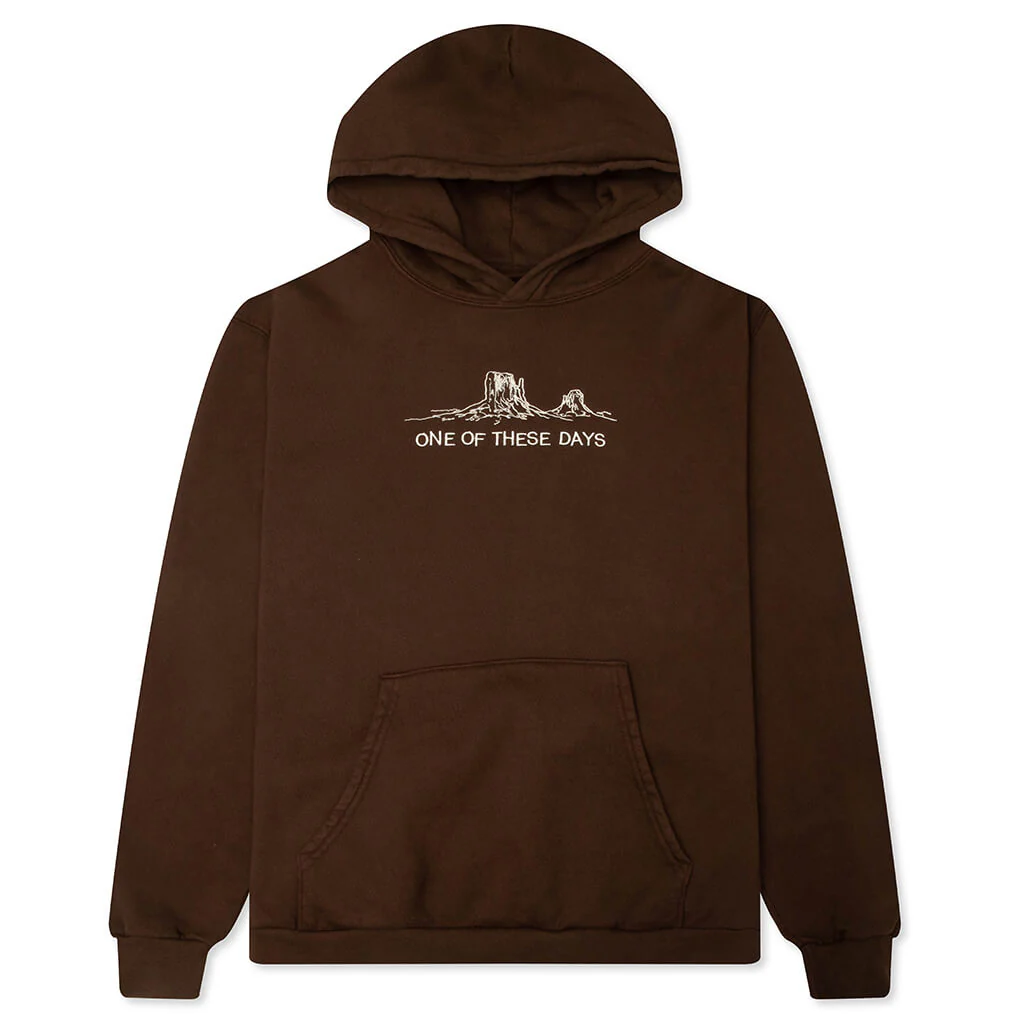 Follow The Road Pullover Hoodie - Dark Brown