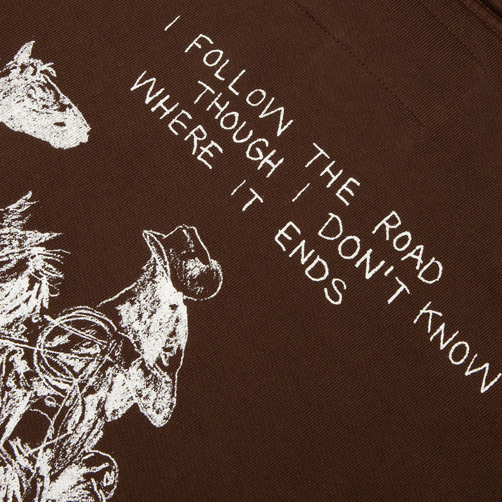 Follow The Road Pullover Hoodie - Dark Brown - Image 5
