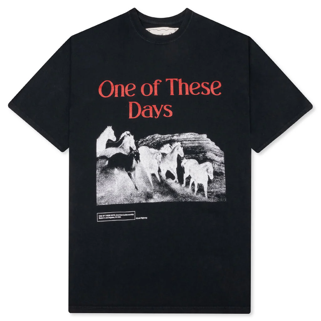 Glad You're Here With Me T-Shirt - Hard Washed Black