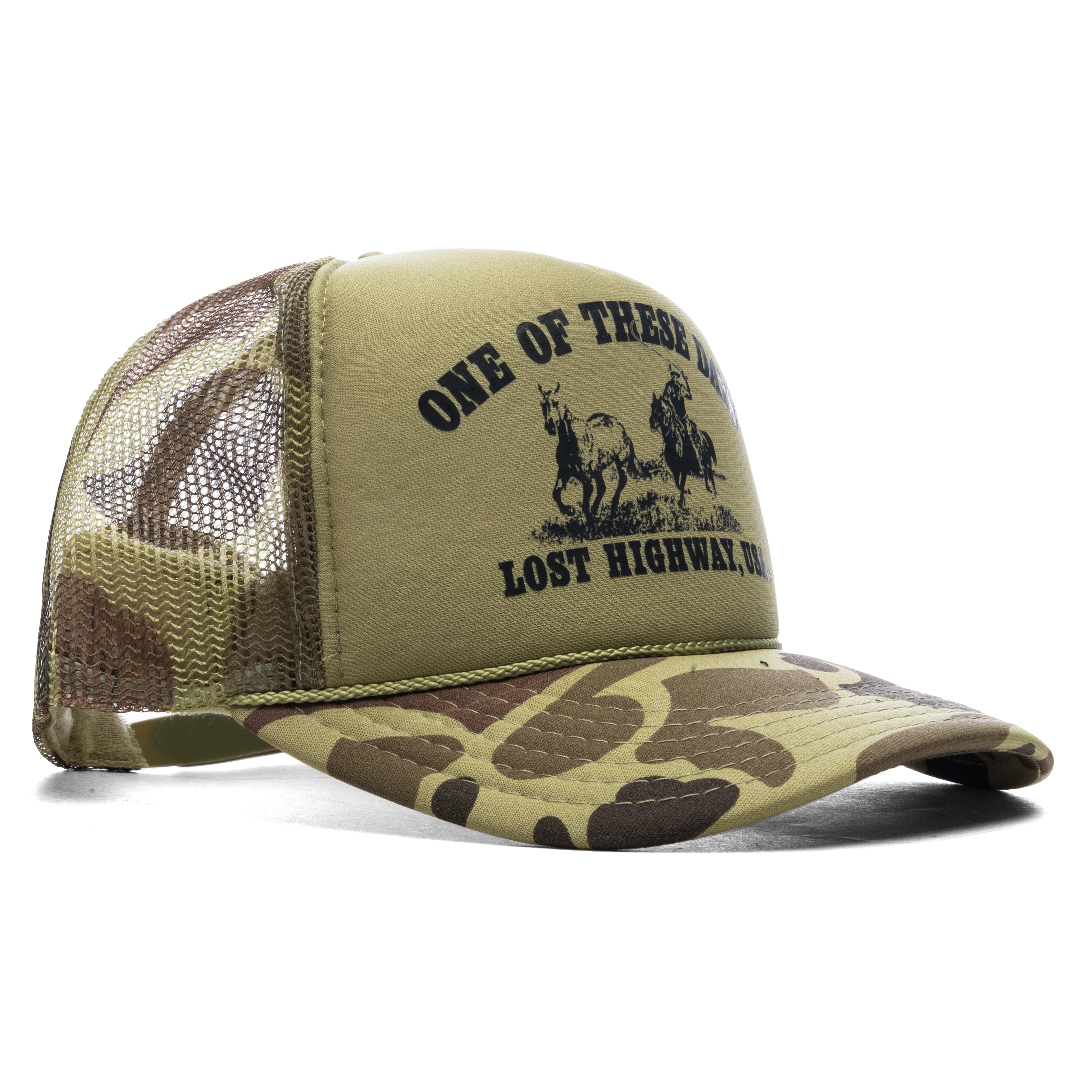Lost Highway Foam Trucker Hat - Light Green Camo - Image 3