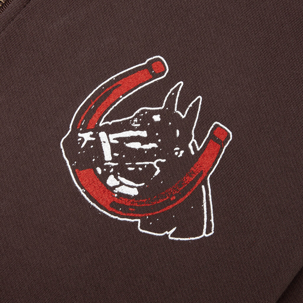 Valley Riders Zip Up Hoodie - Sun Faded Washed Brown - Image 3