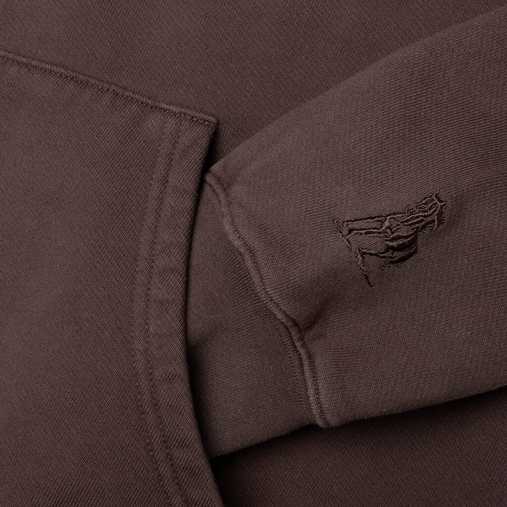 Valley Riders Zip Up Hoodie - Sun Faded Washed Brown - Image 4