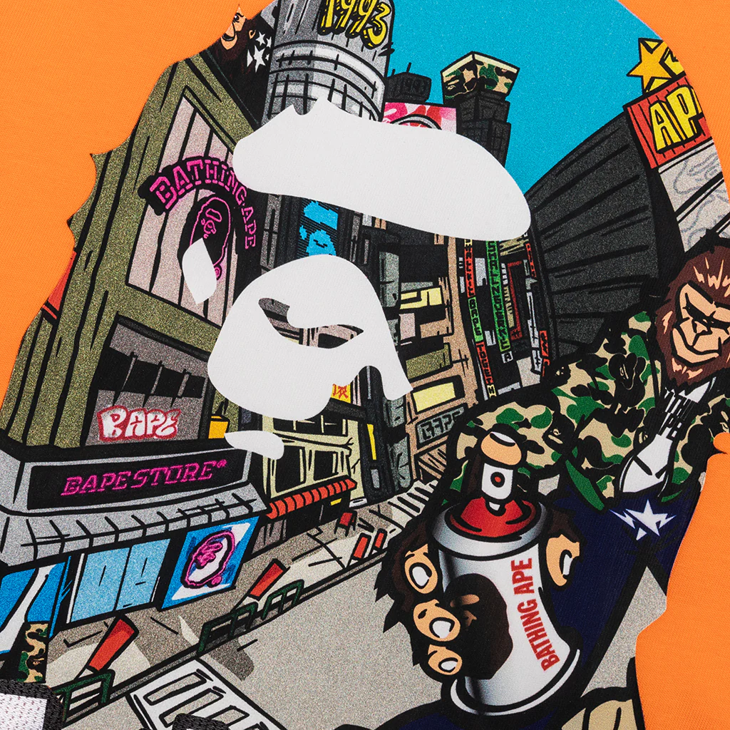 Comic Art Ape Head Relaxed Fit Tee - Orange - Image 3