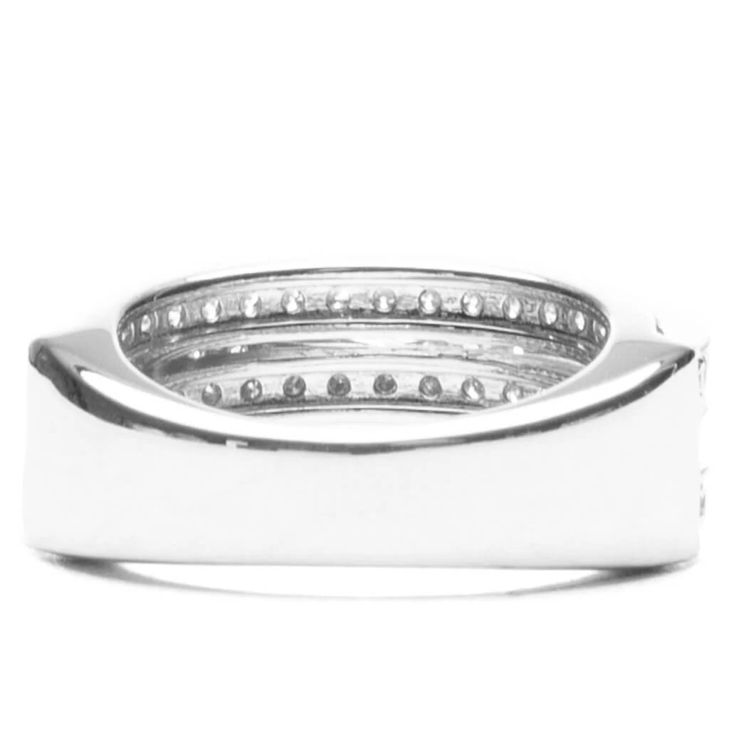 Orb Ring Slim Clear White - 925 Sterling Silver - Image 2