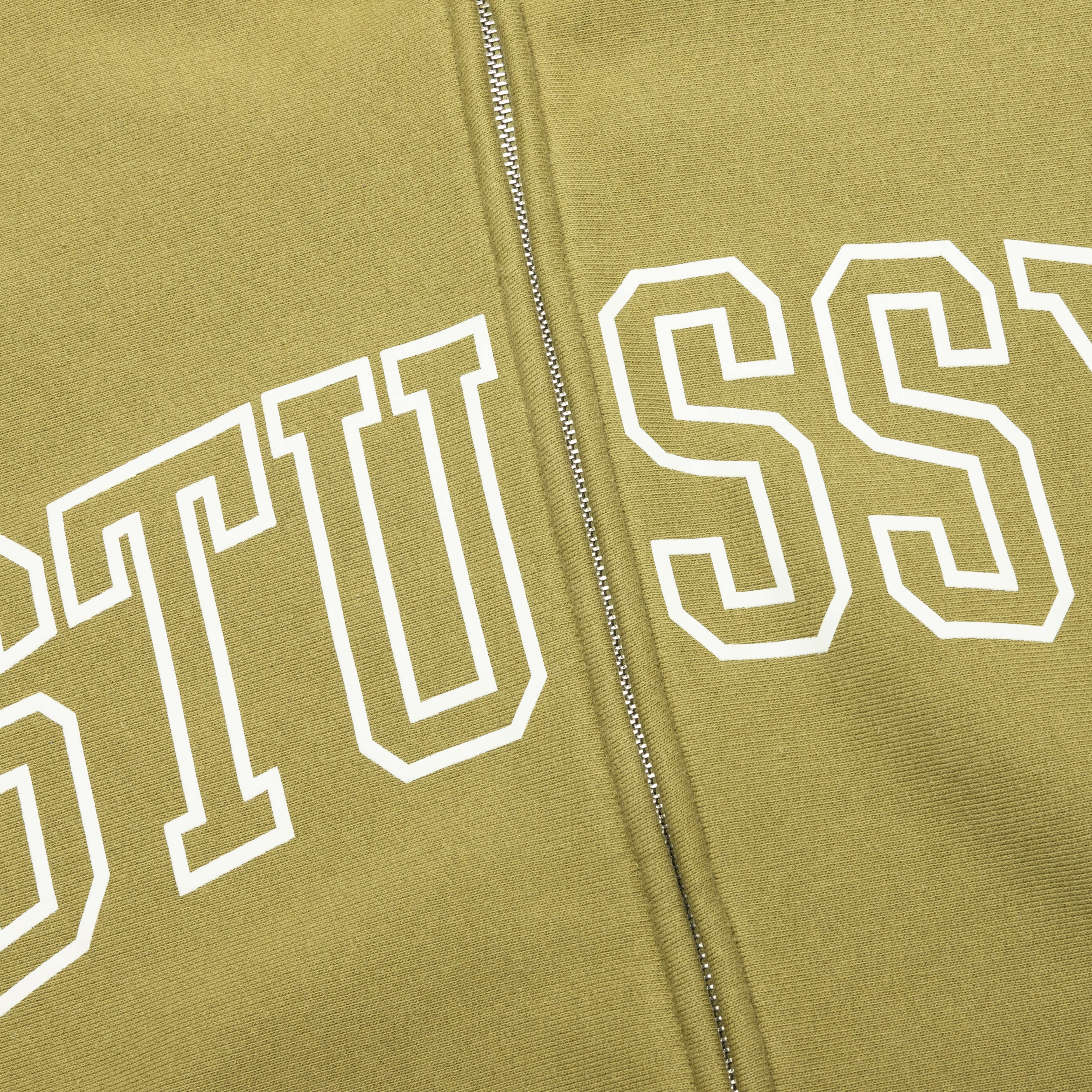 Outline Zip Hoodie - Olive - Image 3