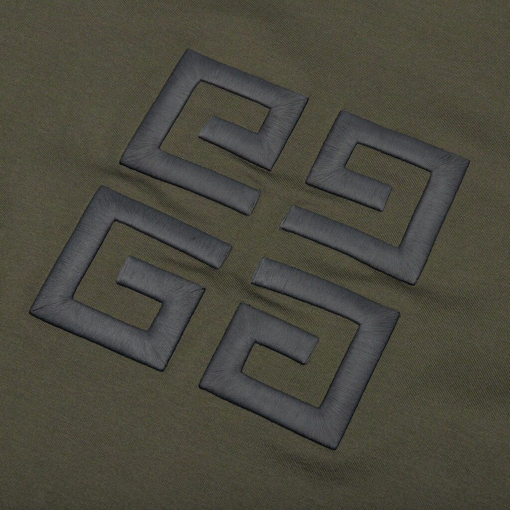 Oversized Fit Givenchy Embroidery T-Shirt - Greyish Green - Image 4
