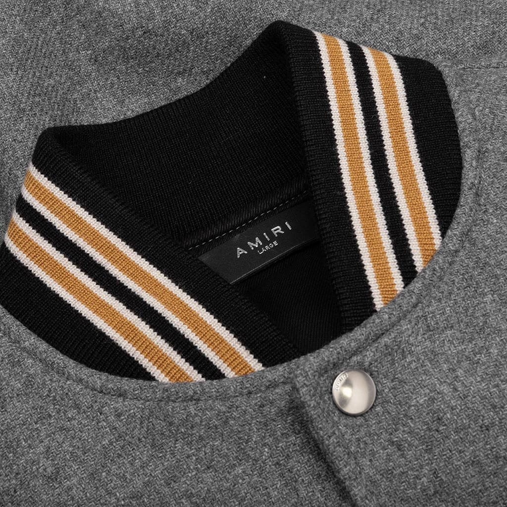 Oversized Stars Varsity Jacket - Grey - Image 3