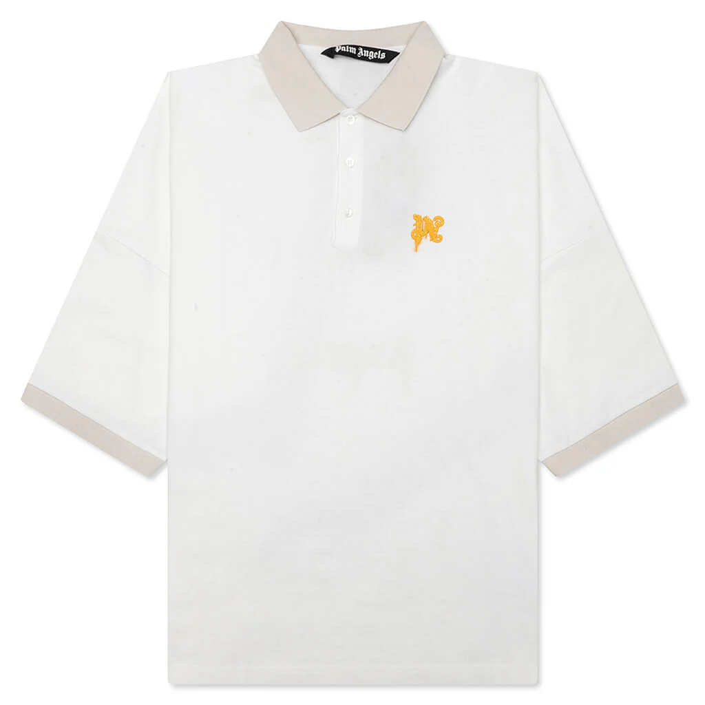 Angel Pencil Polo S/S - Off White/Light Orange