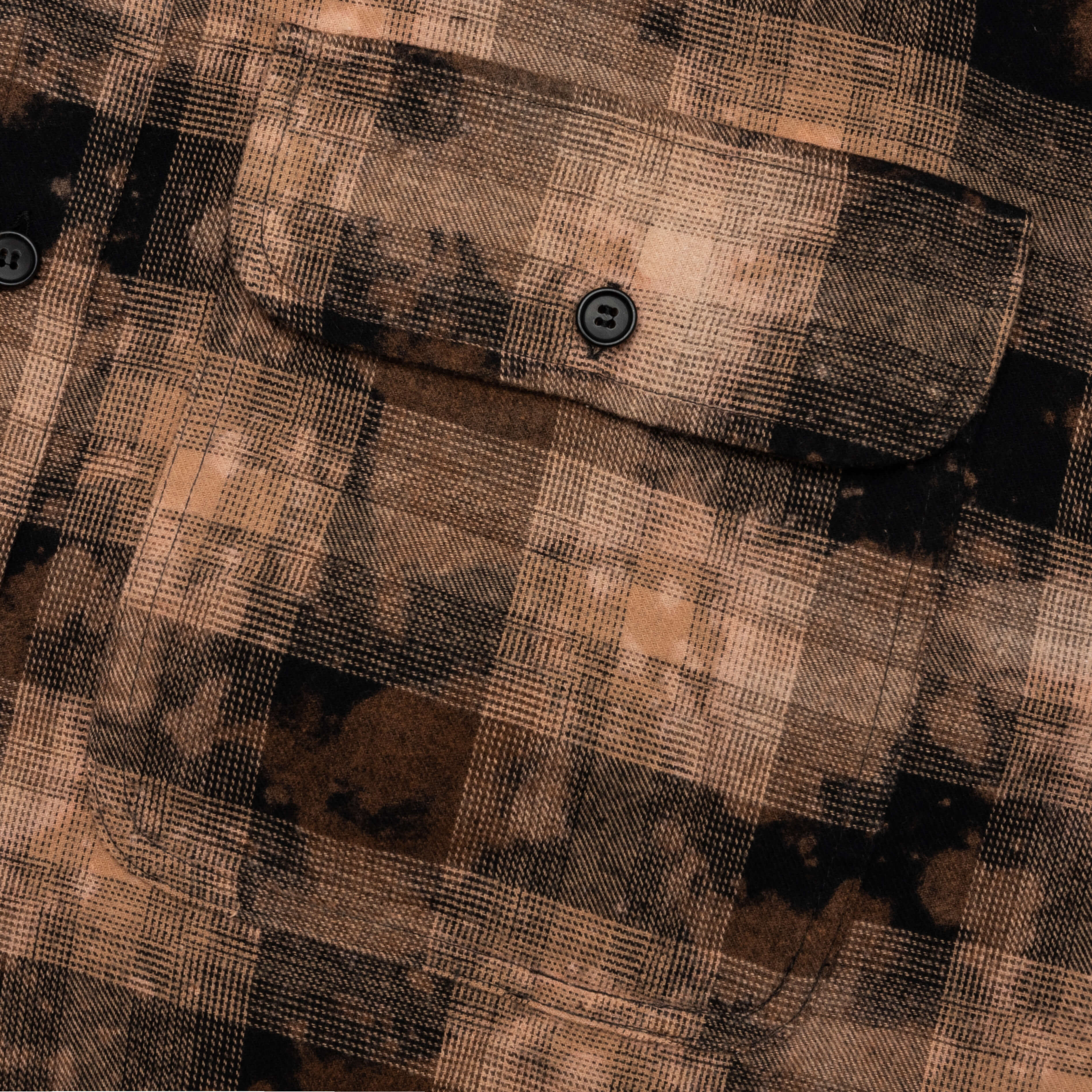 Curved Logo Check Shirt L/S - Brown/Off-White - Image 4