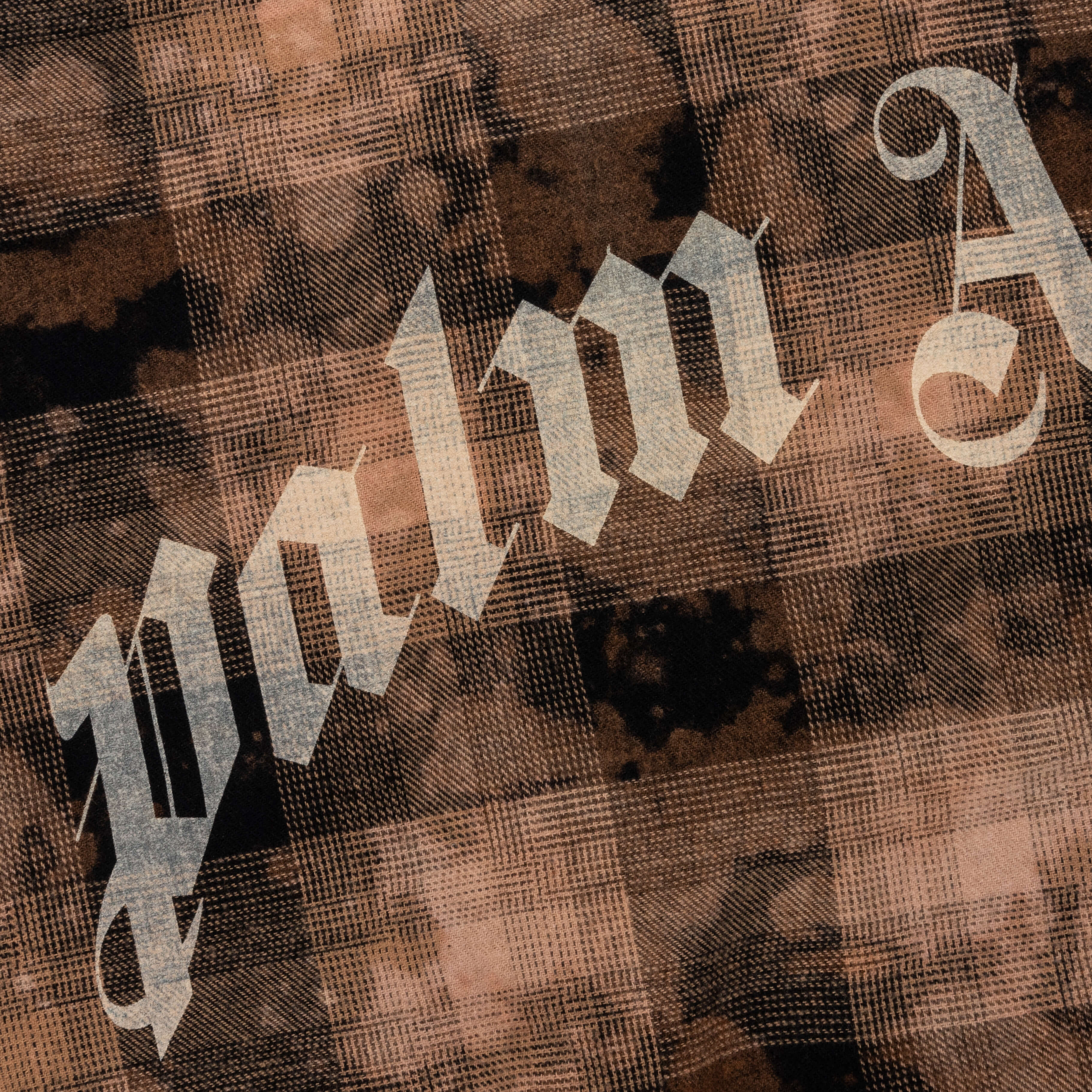 Curved Logo Check Shirt L/S - Brown/Off-White - Image 5