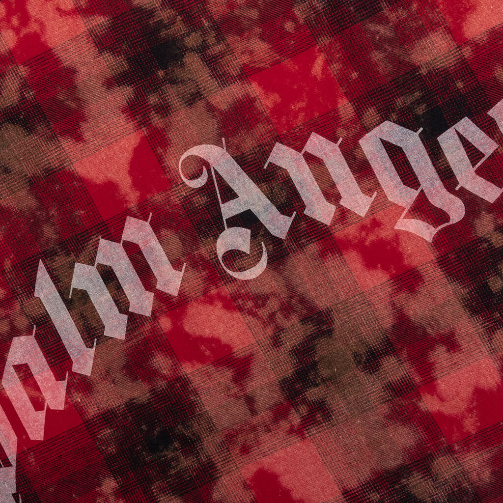 Curved Logo Check Shirt L/S - Red/Off-White - Image 4