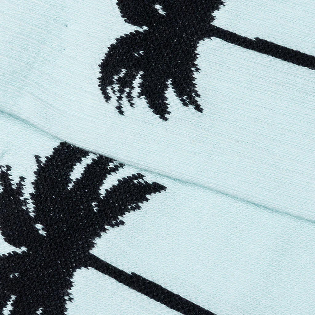 Palm Socks - Baby Blue/Black - Image 2