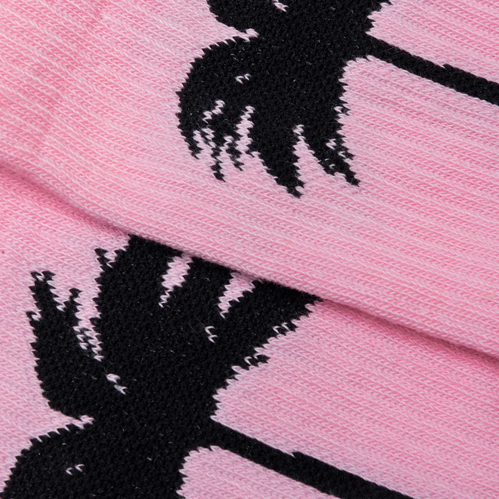 Palm Socks - Baby Pink/Black - Image 2