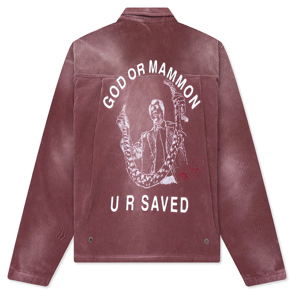 Synanon Cord Work Jacket - Burgundy - Image 2