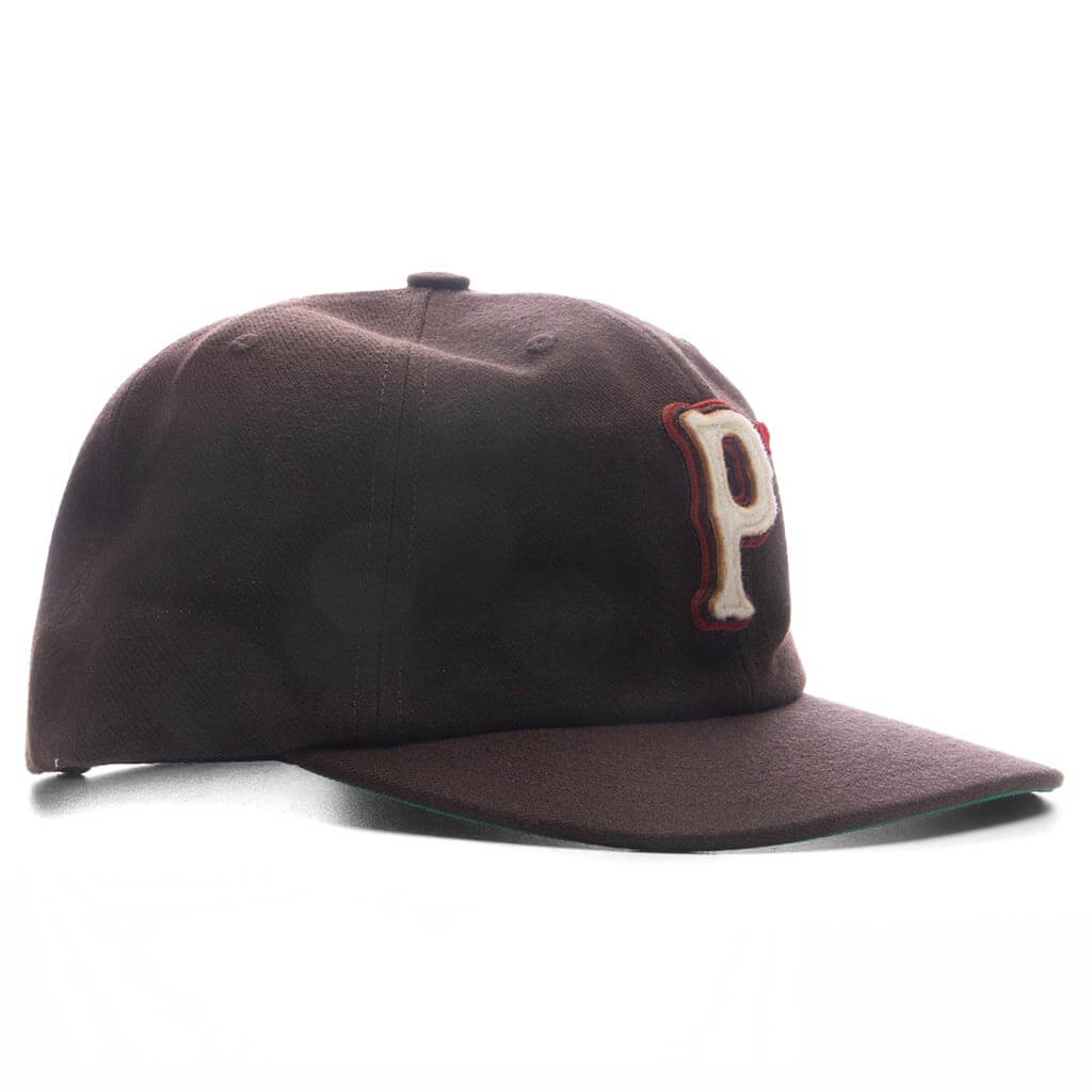 Wool Baseball "P" Hat - Brown - Image 2
