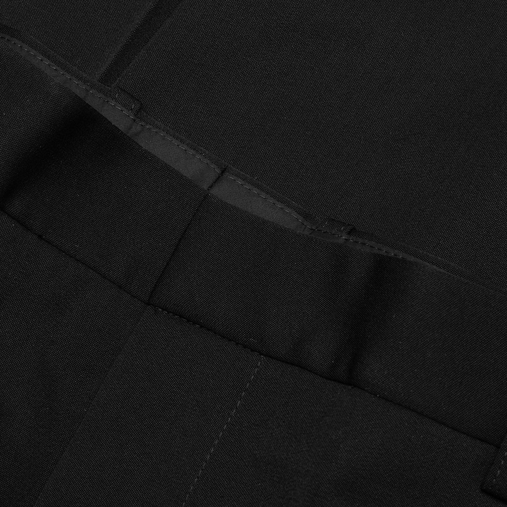 Wide Leg Gabardine Wool Trousers - Black - Image 3