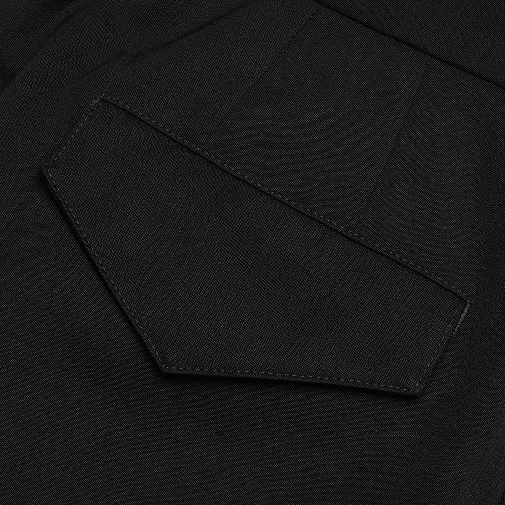 Wide Leg Gabardine Wool Trousers - Black - Image 5