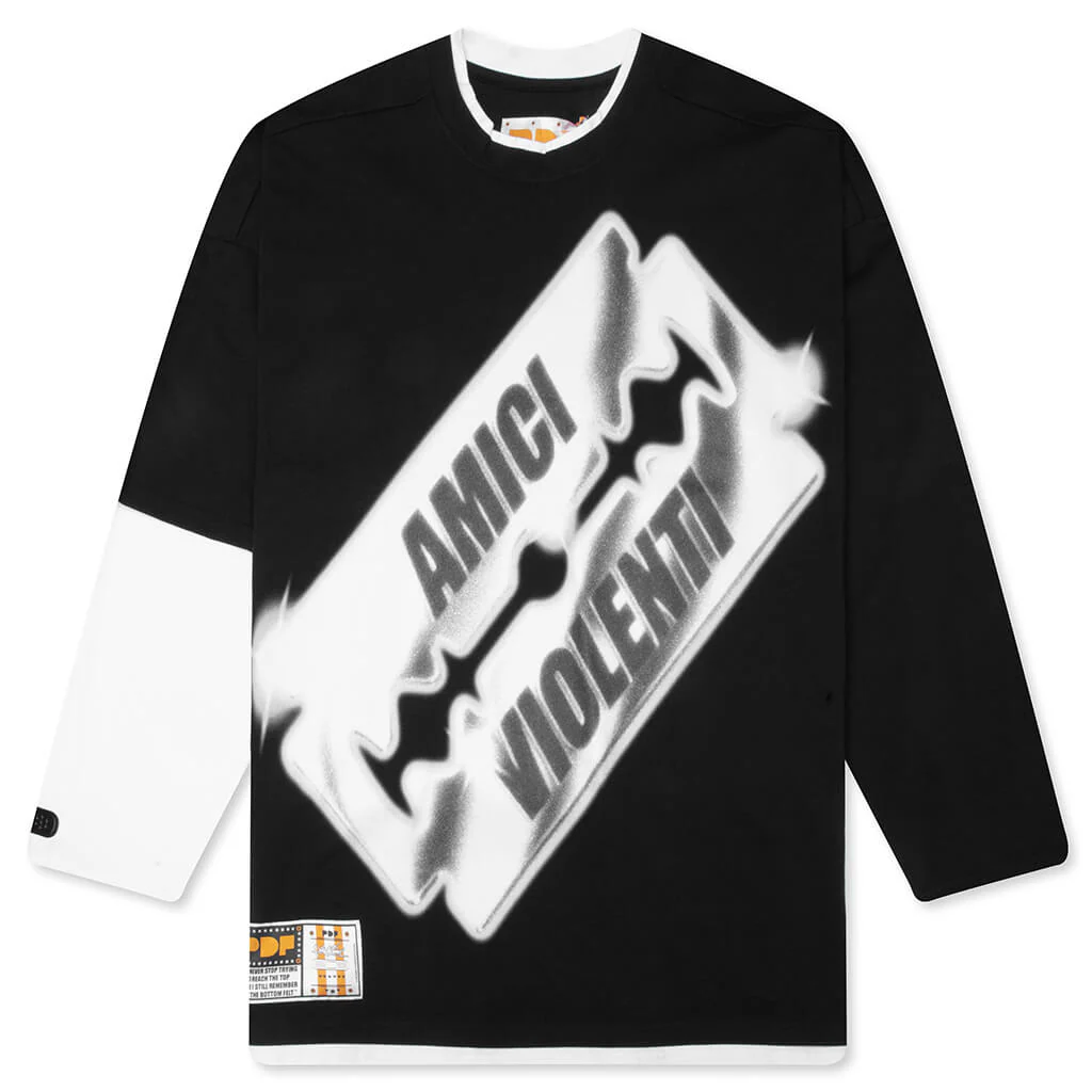 No Name A L/S Tee - Black/White