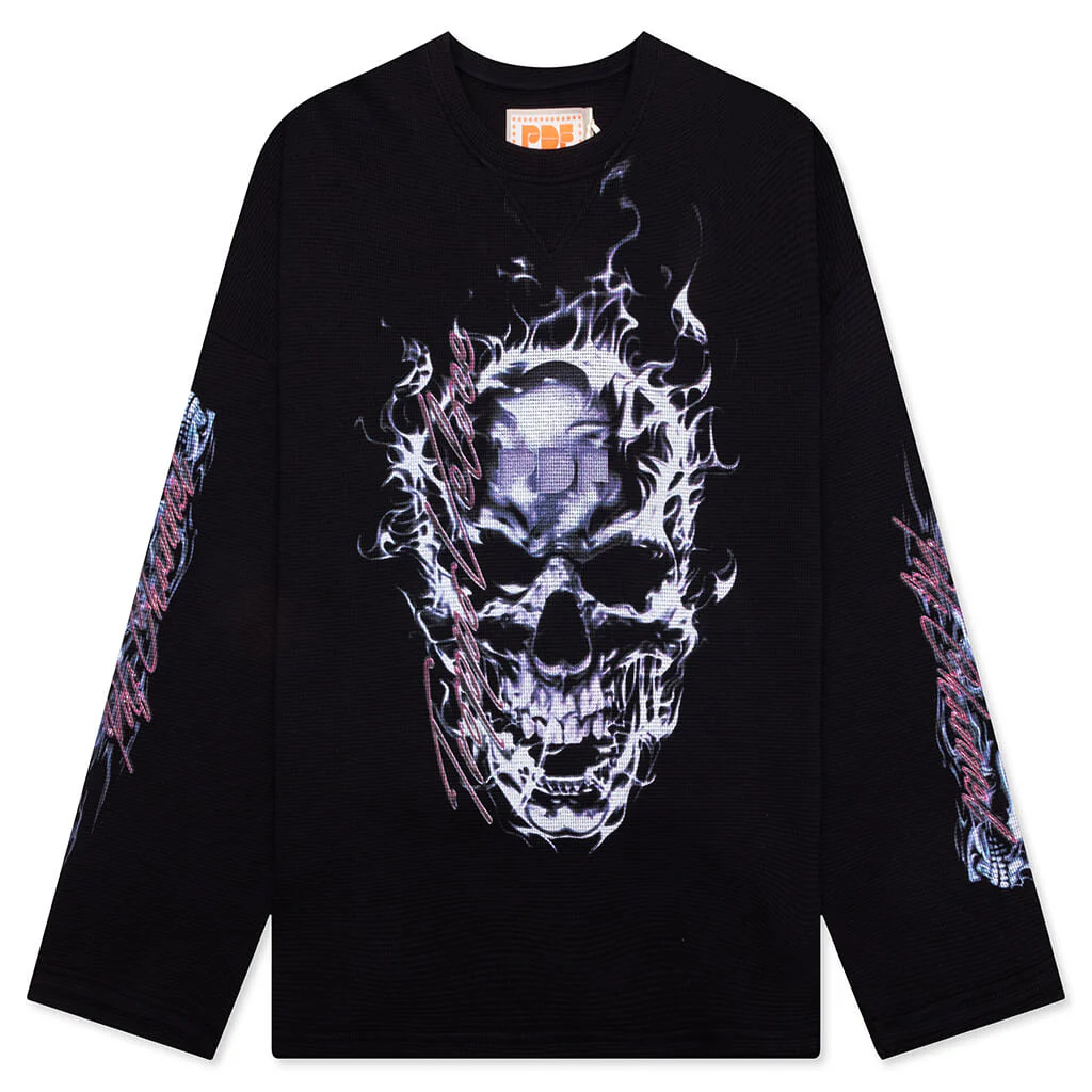 Skull L/S Tee - Black/Silver
