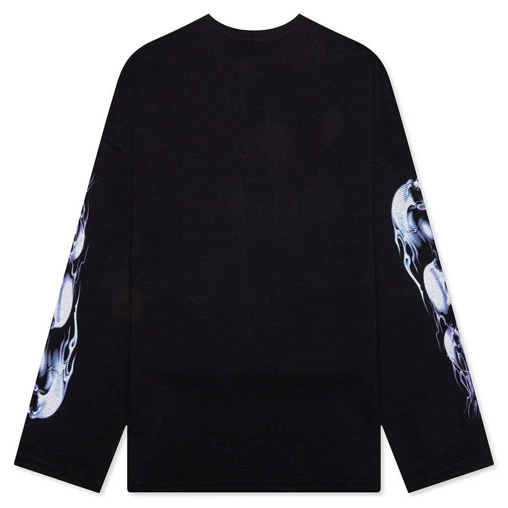 Skull L/S Tee - Black/Silver - Image 2