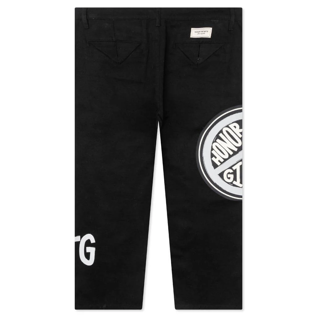 Peace Print Trouser Pant - Black - Image 2