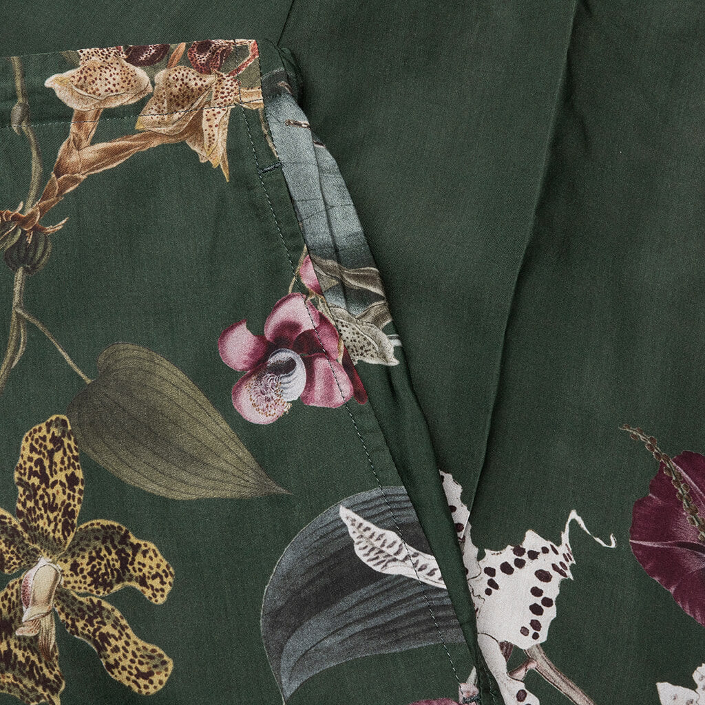 Green Pleat-Front Trousers With Floral Pattern 7092 M.W. - Bot - Image 4