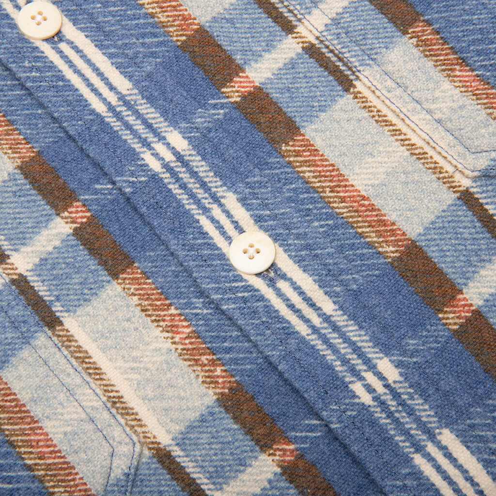Pioneer Khadi Check Shirt L/S - Blue - Image 4