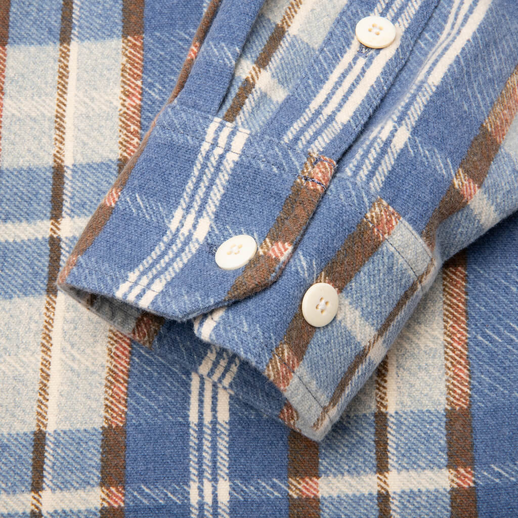 Pioneer Khadi Check Shirt L/S - Blue - Image 5