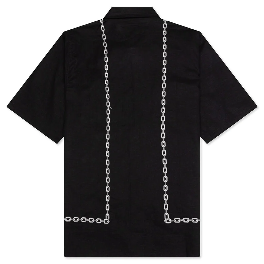Chain Button Up Shirt - Black - Image 2