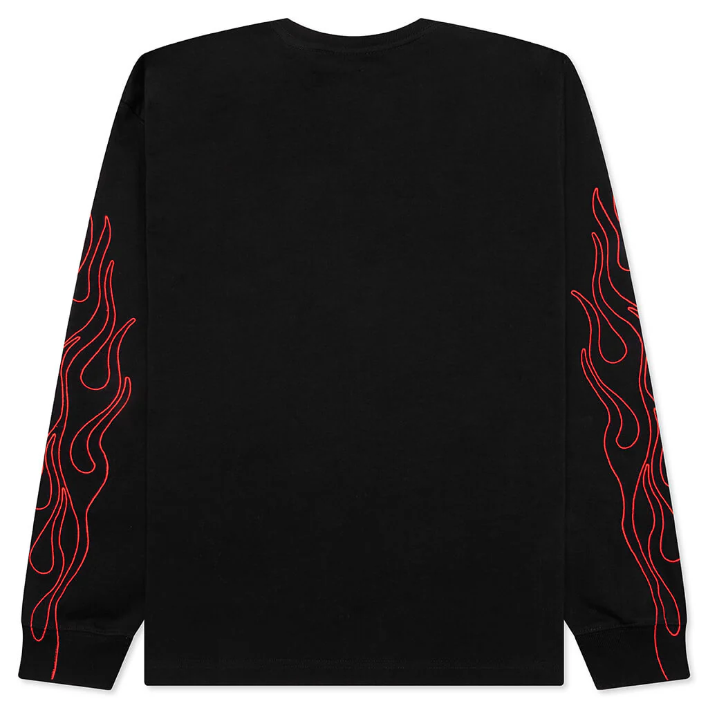 Fiery Heavyweight Longsleeve Tee - Black - Image 2