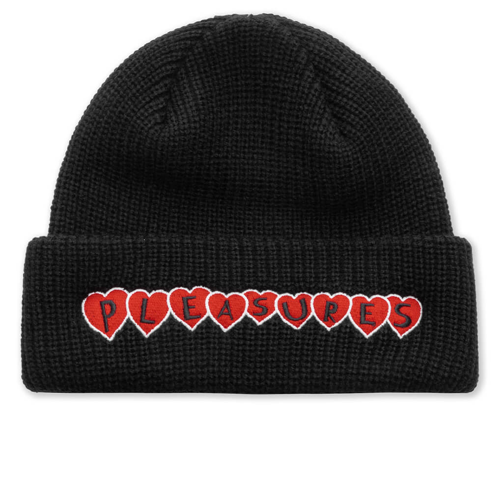 Hearts Beanie - Black