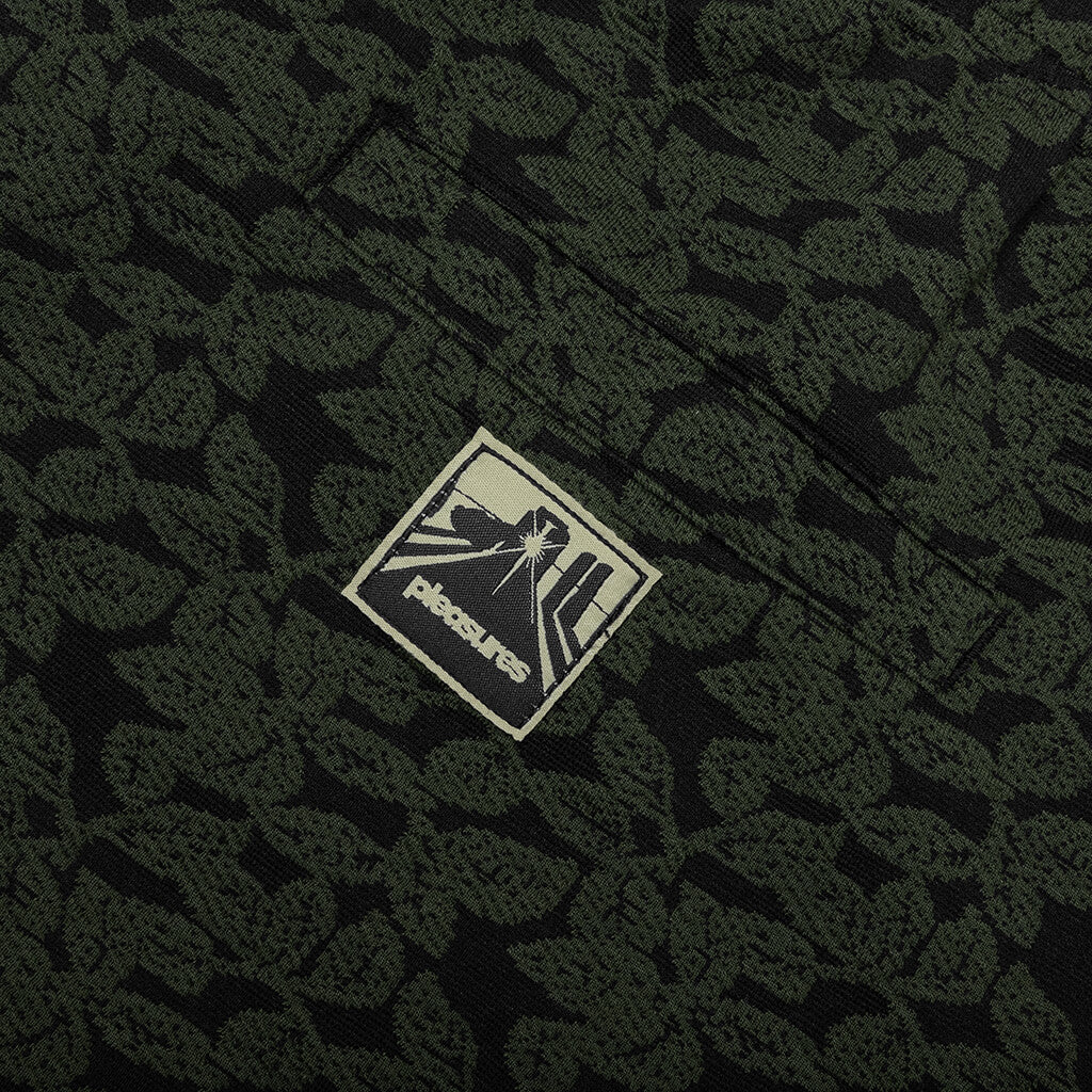 Leaf Jacquard Shorts - Dark Olive - Image 4