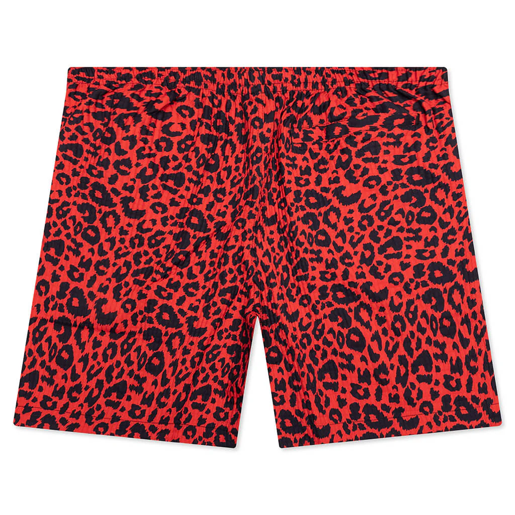 Leopard Active Shorts - Red - Image 2