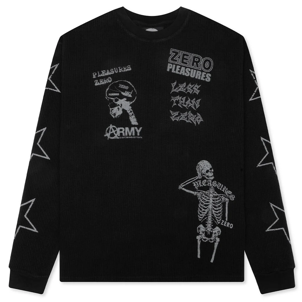 Pleasures x Zero Misled Thermal Long Sleeve - Black