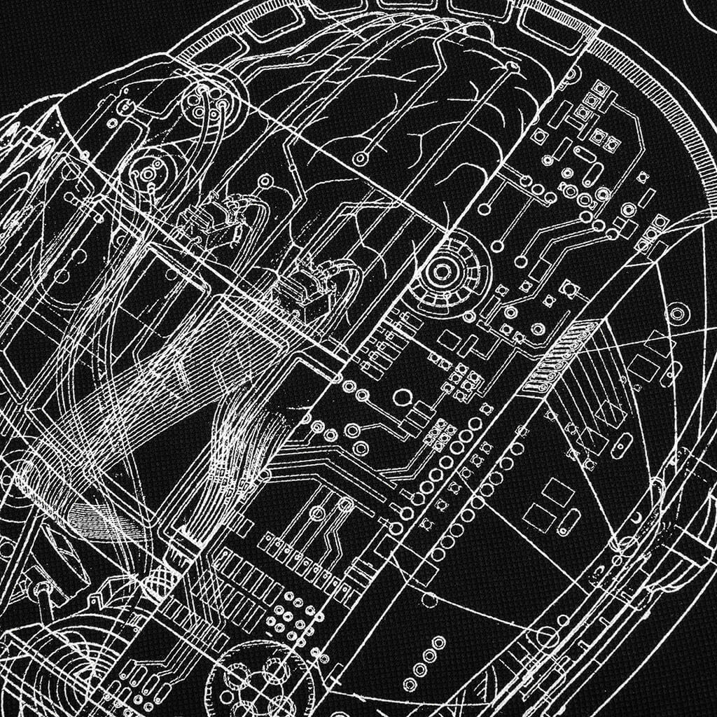 Schematic Long Sleeve Polo - Black - Image 3