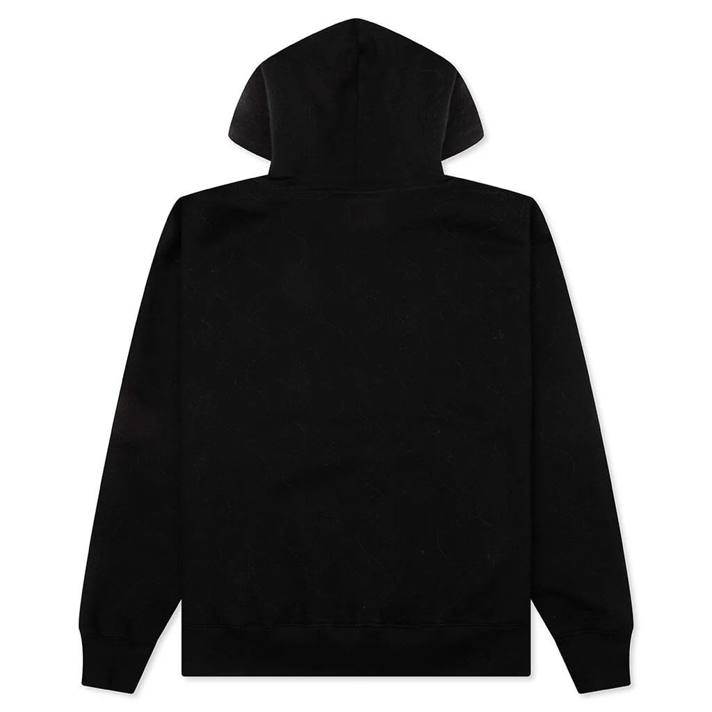 Wave Quilted Hoodie - Black - Image 2