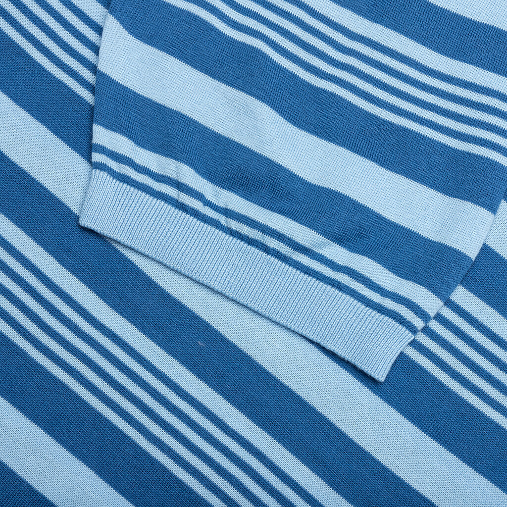 Mixed Striped Polo Shirt - Azure - Image 5