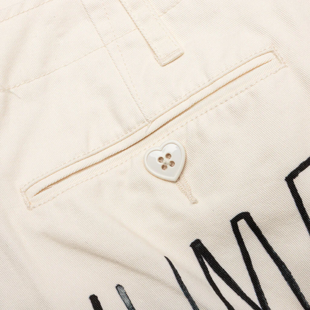 Printed Chino Pants - White - Image 4