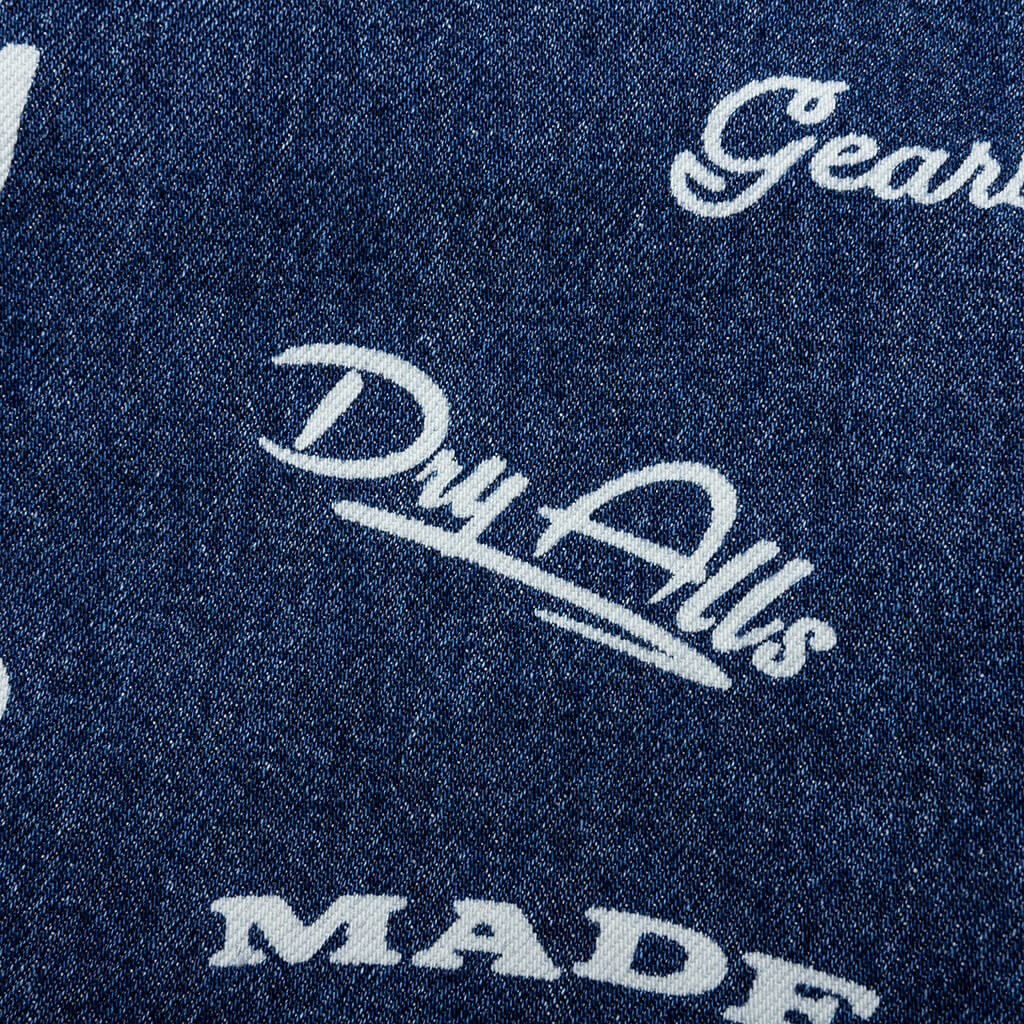 Printed Denim Coverall Jacket - Indigo - Image 6