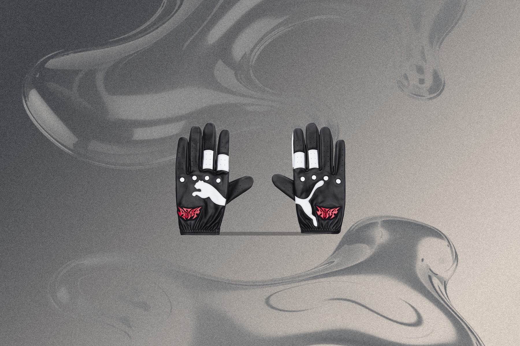 Puma x A$AP Rocky Driving Gloves - Black/Fierce Red - Image 5