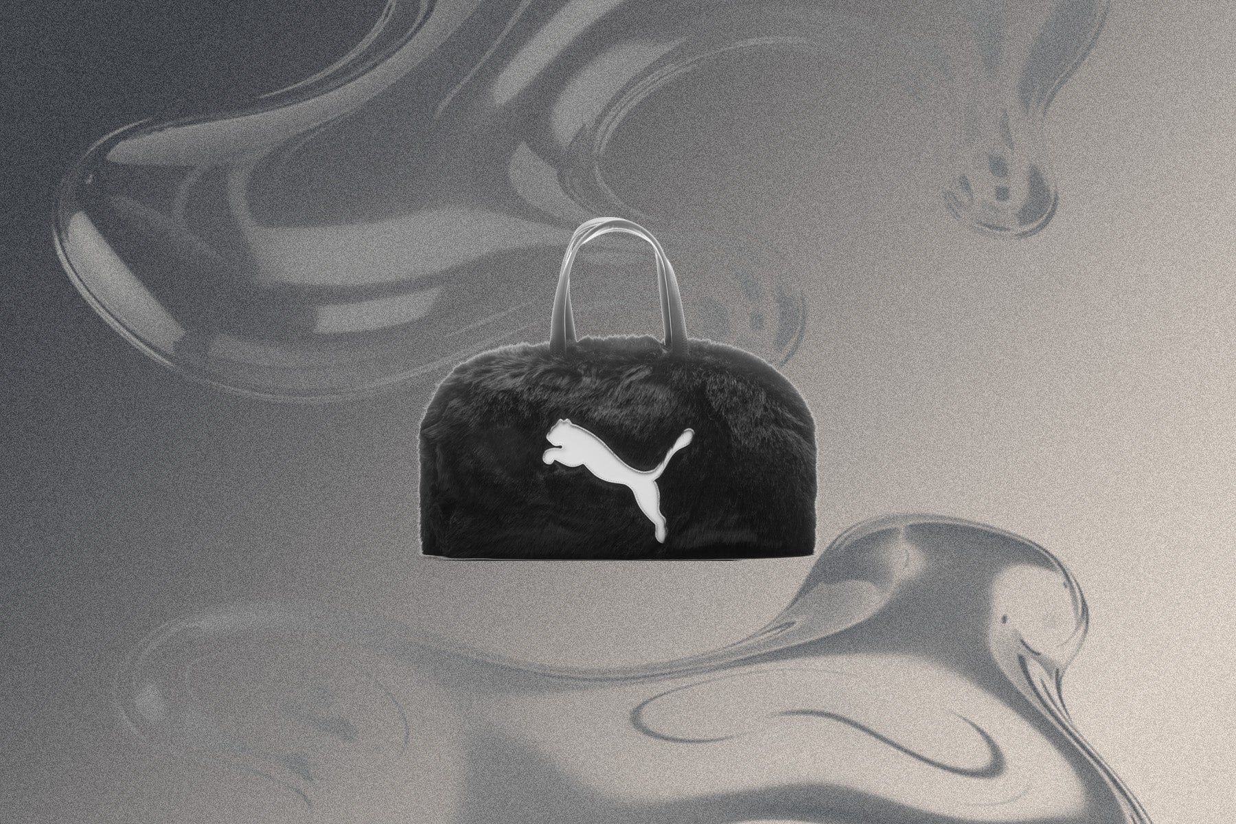 Puma x A$AP Rocky Fur Bag - Black/White - Image 5