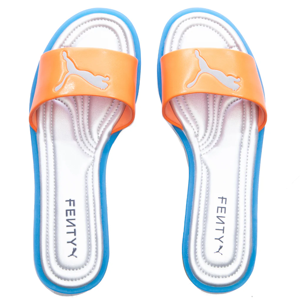 Puma x Fenty Women's Slide Chic - Rickie Orange/Racing Blue - Image 4