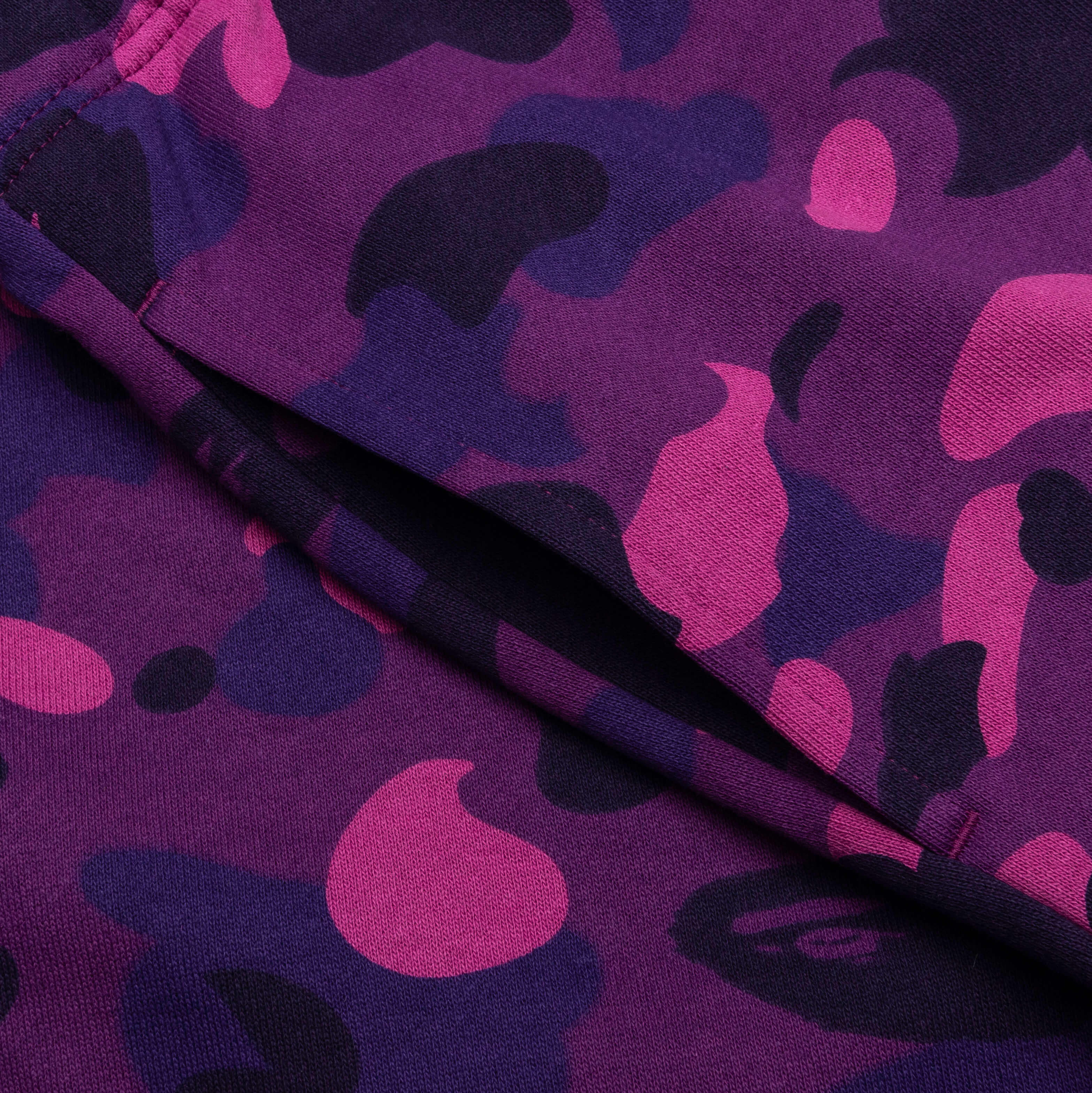 Color Camo Shark Sweat Shorts - Purple - Image 4