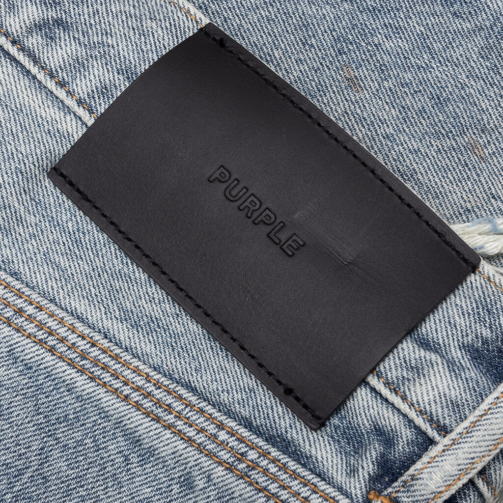 Faros Rip Patched Shorts - Light Indigo - Image 4