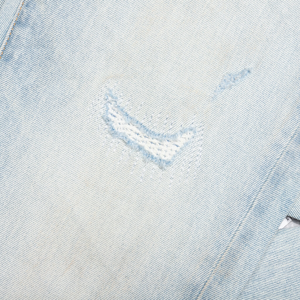 Skinny Fade Distressed Jeans - Light Indigo - Image 4