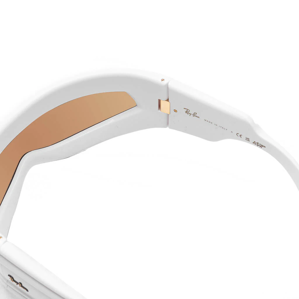 Ray-Ban x A$AP Rocky Ultra Wrap 001 - White/Brown Mirror Gold - Image 3